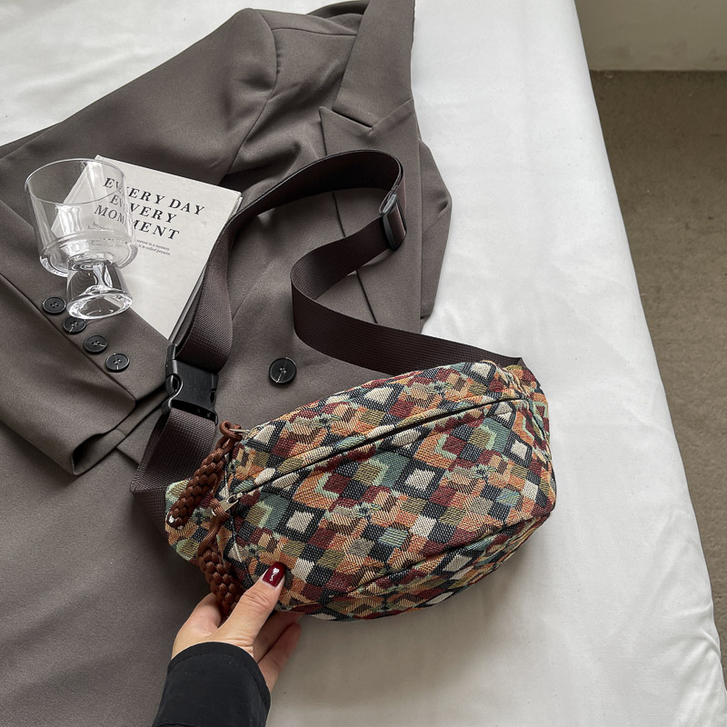 Coffee-coloured chest bag